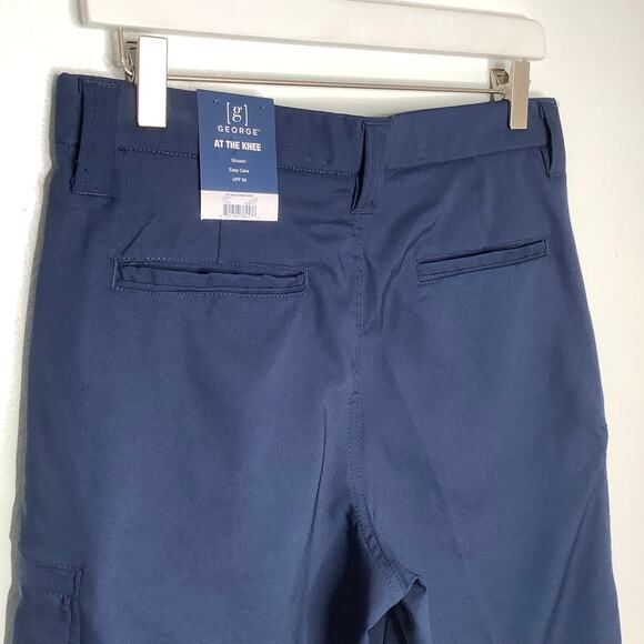 G George Navy Tan At The Knee Stretch UPF 30 Shorts Bundle Mens 30 NWT - Picture 4 of 14